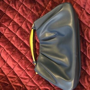 URBAN EXPRESSIONS - Blue Women's Clutch with Gold Handle